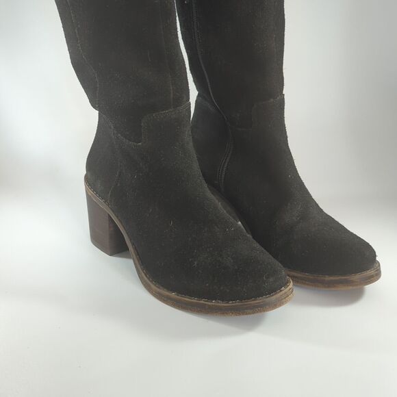 Lucky Brand Khlonn Womens Round Toe Leather Black Over the Knee Boot Size 8.5 - Picture 2 of 8